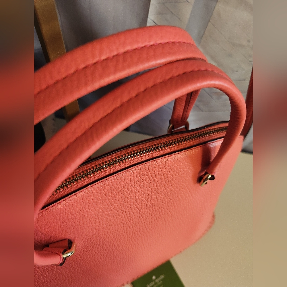 Kate Spade Carli Wakefield Lane 2 Way Done Satchel Crossbody In Coral Orange. - Picture 13 of 16